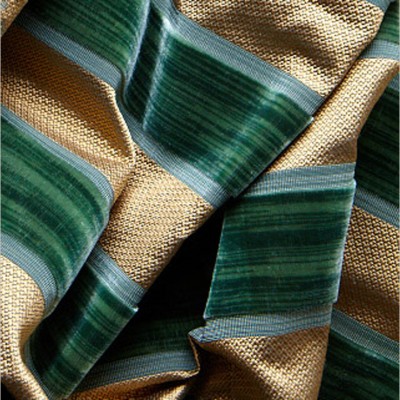 Фото Ткань портьерная с рисунком - Полоски - стиль Английский - Зеленые - Купить в Интернет-магазине