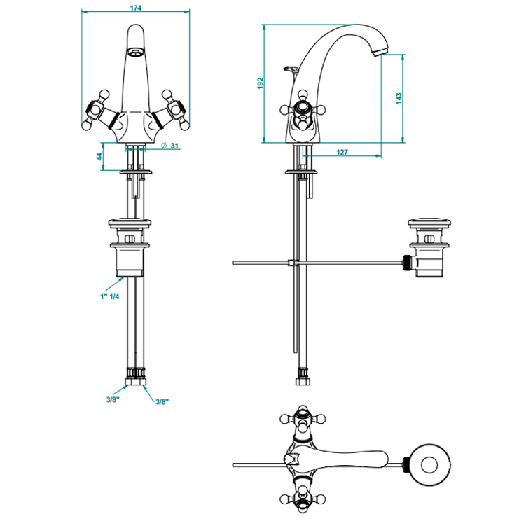 Фото Смеситель для раковины - стиль Европейский - Купить в Интернет-магазине