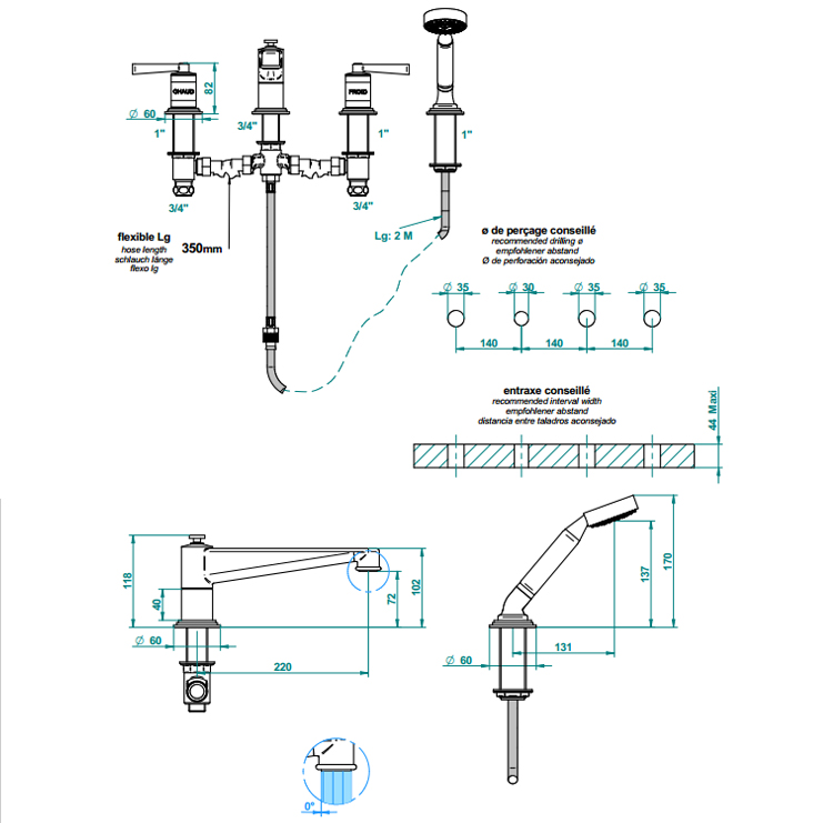 Фото Смеситель для душа и ванны - стиль Европейский - Купить в Интернет-магазине
