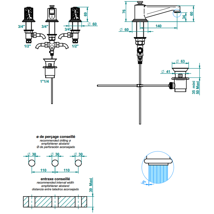 Фото Смеситель для раковины - стиль Европейский - Купить в Интернет-магазине