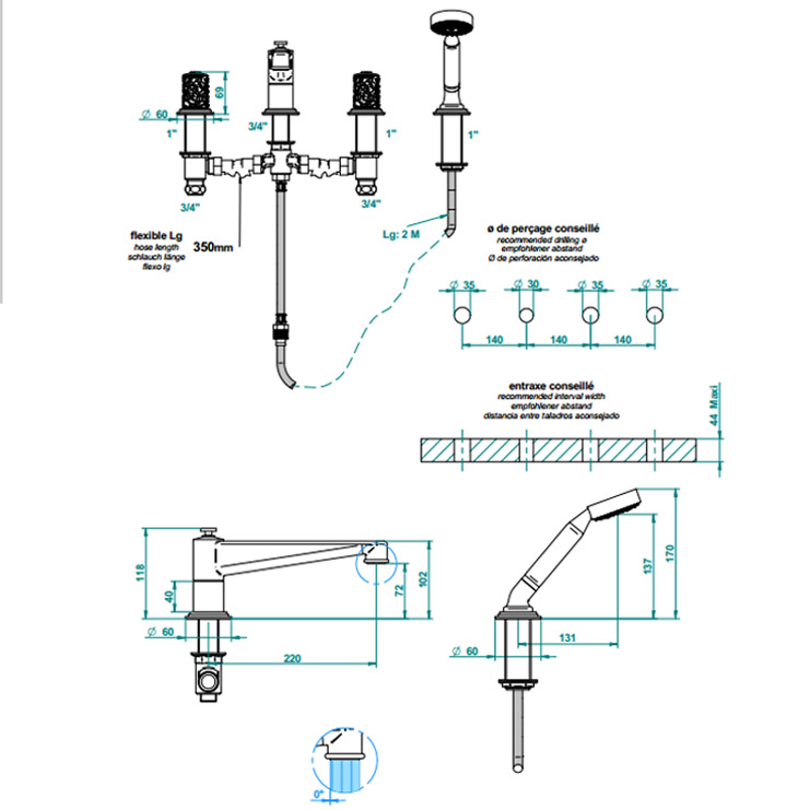 Фото Смеситель для душа и ванны - стиль Европейский - Купить в Интернет-магазине