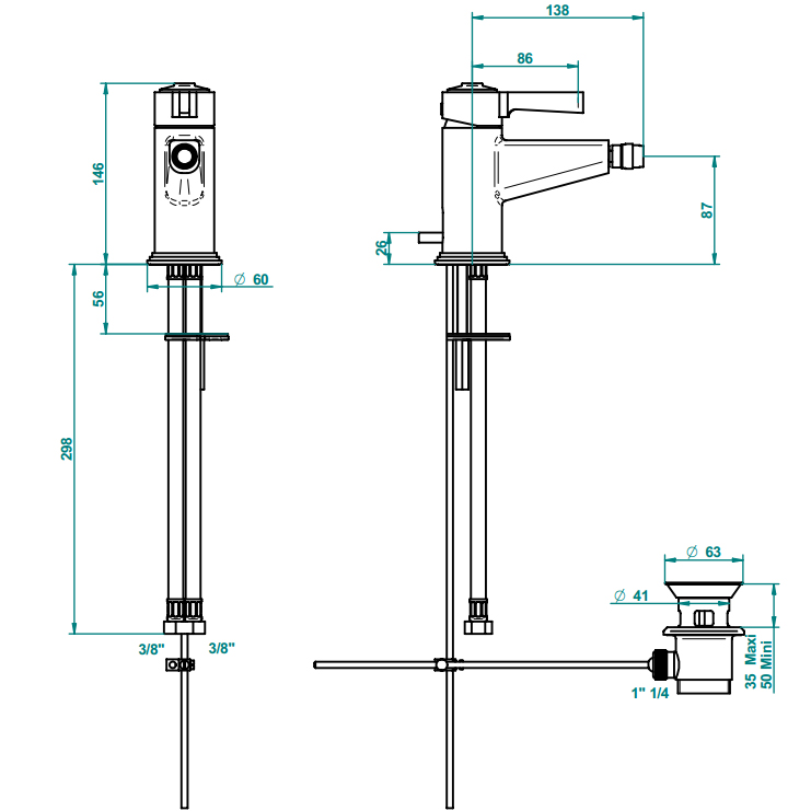 Фото Смеситель для биде - стиль Европейский - Купить в Интернет-магазине