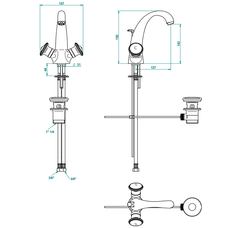 Фото Смеситель для раковины - стиль Европейский - Купить в Интернет-магазине