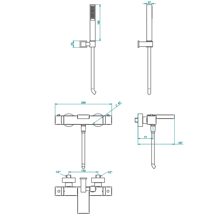 Фото Смеситель для душа и ванны - стиль Современный - Купить в Интернет-магазине Фото Смеситель для душа и ванны - стиль Современный - Купить в Интернет-магазине