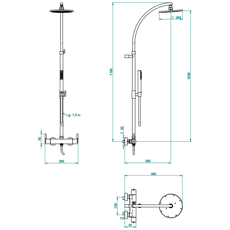 Фото Смеситель для душа и ванны - стиль Современный - Купить в Интернет-магазине