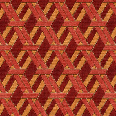 Фото Ткань портьерная с рисунком - Орнамент - стиль Английский - Красный - Купить в Интернет-магазине