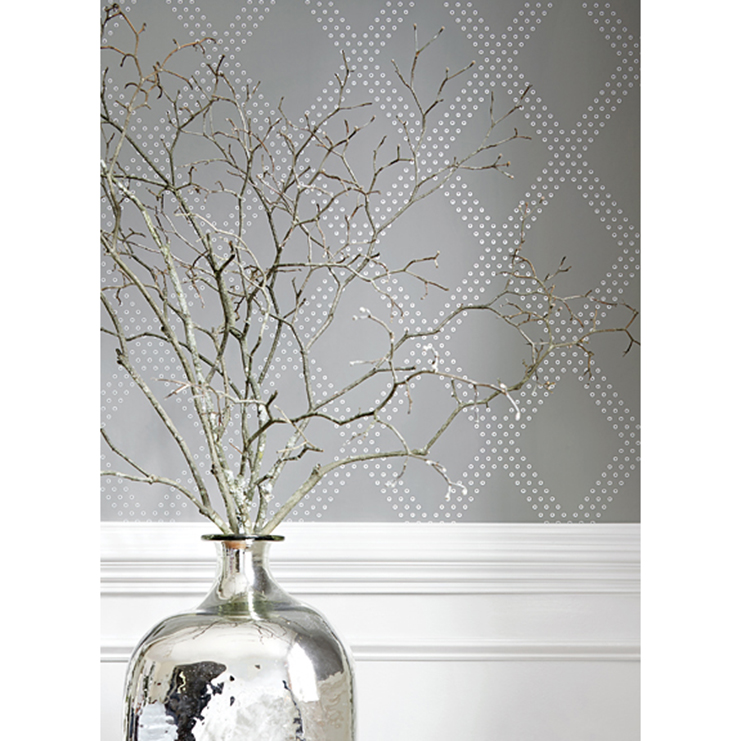 Фото Обои с рисунком - Орнамент - стиль Американский - Серые - Купить в Интернет-магазине