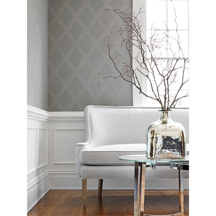 Фото Обои с рисунком - Орнамент - стиль Американский - Серые - Купить в Интернет-магазине