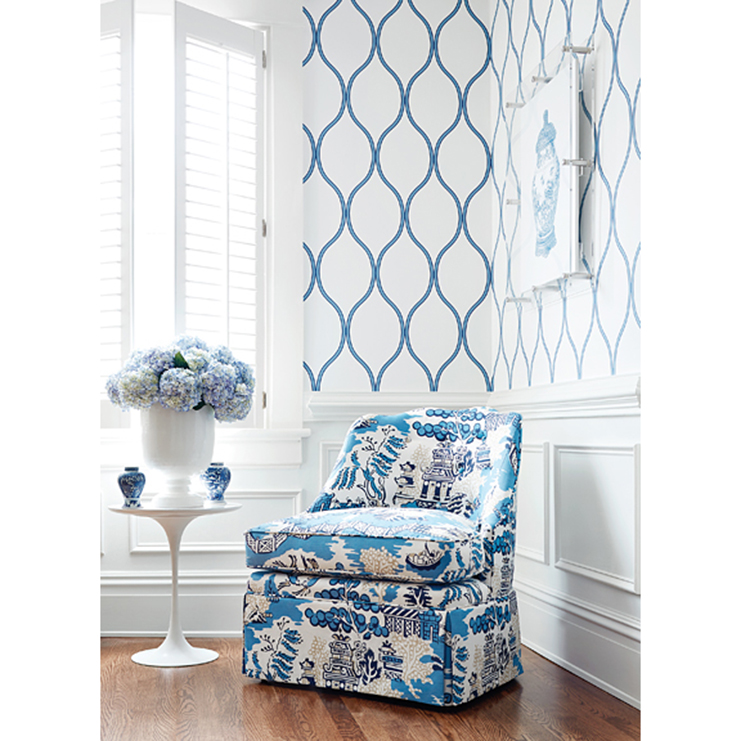 Фото Обои с рисунком - Орнамент - стиль Американский - Белые - Купить в Интернет-магазине