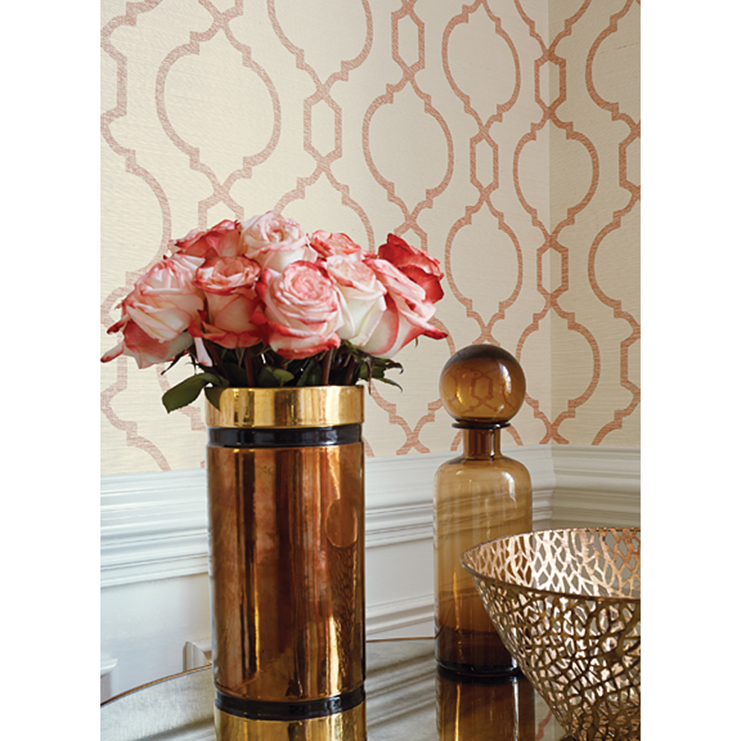 Фото Обои с рисунком - Орнамент - стиль Американский - Кремовые - Купить в Интернет-магазине