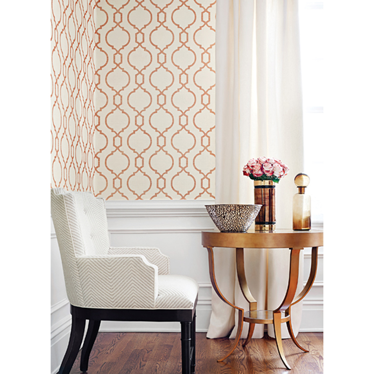 Фото Обои с рисунком - Орнамент - стиль Американский - Кремовые - Купить в Интернет-магазине