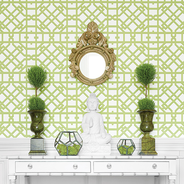 Фото Обои с рисунком - Орнамент - стиль Американский - Кремовые - Купить в Интернет-магазине