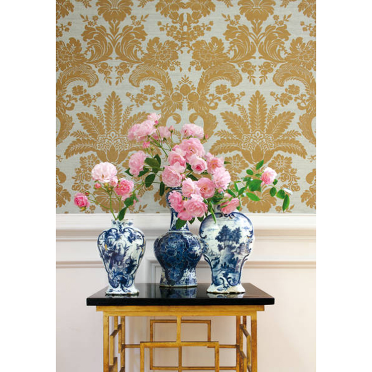 Фото Обои тканевые - Дамаск - стиль Американский - Бежевые - Купить в Интернет-магазине