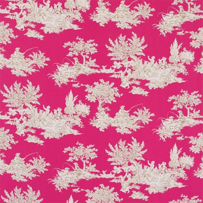 Фото Ткань портьерная с рисунком - Туаль - стиль Английский - Малиновая - Купить в Интернет-магазине