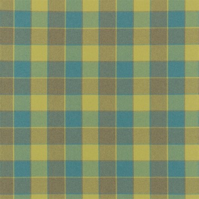 Фото Ткань портьерная с рисунком - Клетка - стиль Английский - Бирюзовая - Купить в Интернет-магазине