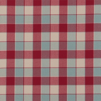 Фото Ткань портьерная с рисунком - Клетка - стиль Английский - Красная - Купить в Интернет-магазине