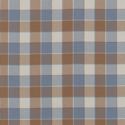 Фото Ткань портьерная с рисунком - Клетка - стиль Английский - Синяя - Купить в Интернет-магазине