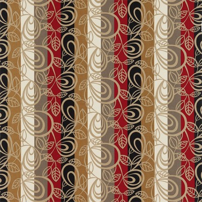 Фото Ткань портьерная с рисунком - Полоски - стиль Современный - Красные - Купить в Интернет-магазине