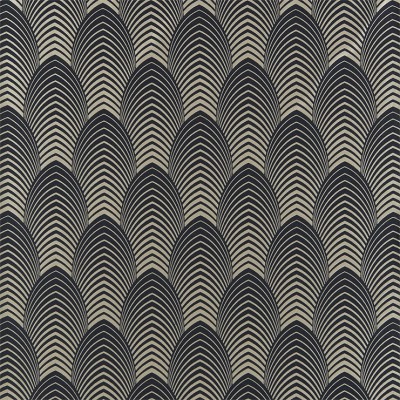 Фото Ткань портьерная с рисунком - Орнамент - стиль Современный - Черный - Купить в Интернет-магазине