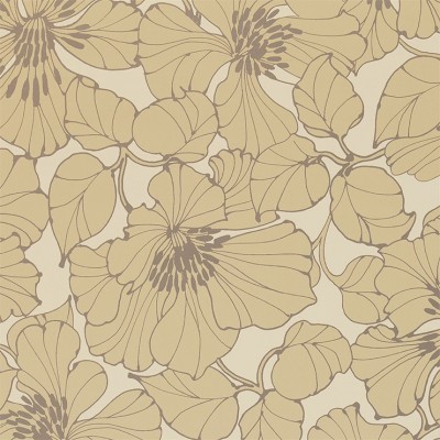 Фото Обои с рисунком - Цветы - стиль Современный - Бежевые - Купить в Интернет-магазине