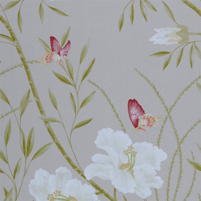 Фото Обои с рисунком - Цветы - стиль Английская классика - Серые - Купить в Интернет-магазине