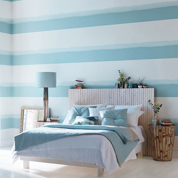 Фото Обои с рисунком - Полоски - стиль Современный - Желтые - Купить в Интернет-магазине