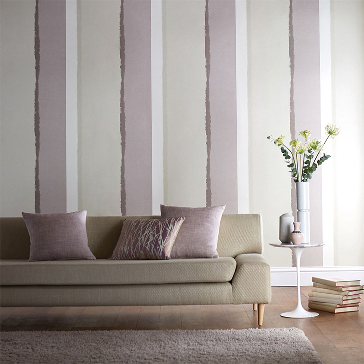 Фото Обои с рисунком - Полоски - стиль Современный - Фиолетовые - Купить в Интернет-магазине