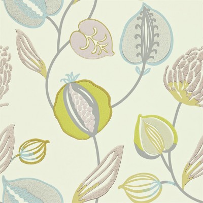 Фото Обои с рисунком - Крупный декор - стиль Английская классика - Белые - Купить в Интернет-магазине