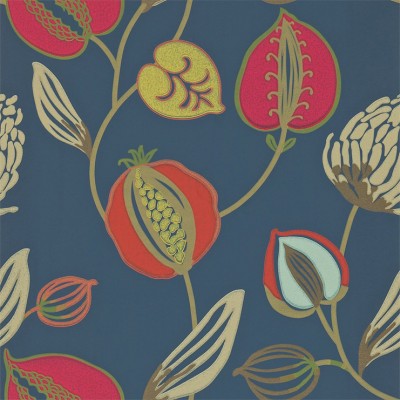 Фото Обои с рисунком - Крупный декор - стиль Английская классика - Синие - Купить в Интернет-магазине