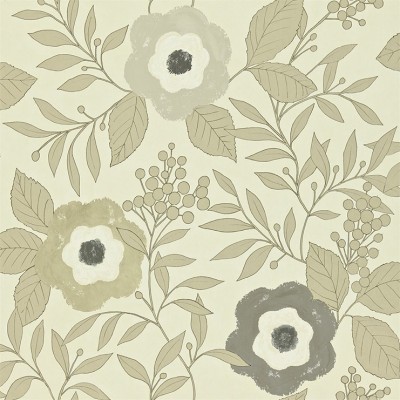 Фото Обои с рисунком - Цветы - стиль Английская классика - Светло-серые - Купить в Интернет-магазине