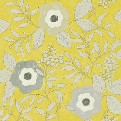 Фото Обои с рисунком - Цветы - стиль Английская классика - Желтые - Купить в Интернет-магазине