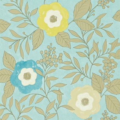 Фото Обои с рисунком - Цветы - стиль Английская классика - Голубы - Купить в Интернет-магазине