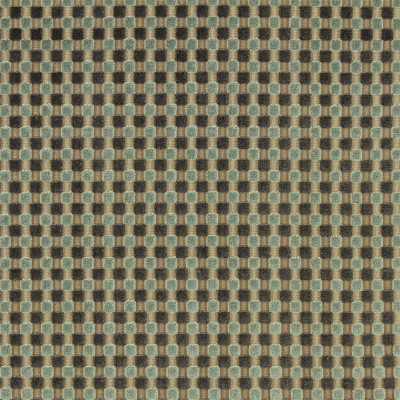 Фото Ткань портьерная с рисунком - Клетка - стиль Современный - Бирюзовая - Купить в Интернет-магазине