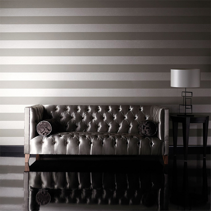 Фото Обои с рисунком - Полоски - стиль Современный - Серые - Купить в Интернет-магазине