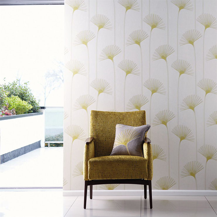 Фото Обои с рисунком - Растение - стиль Современный - Серые - Купить в Интернет-магазине