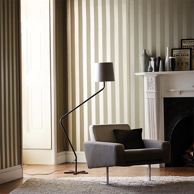 Фото Обои с рисунком - Полоски - стиль Современный - Серые - Купить в Интернет-магазине