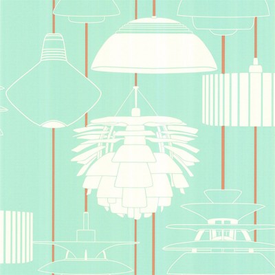 Фото Обои с рисунком - Крупный декор - стиль Современный - Бирюзовые - Купить в Интернет-магазине