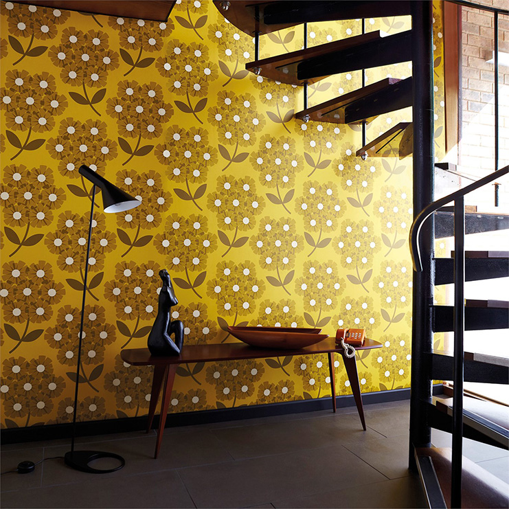 Фото Обои с рисунком - Цветы - стиль Современный - Желтые - Купить в Интернет-магазине