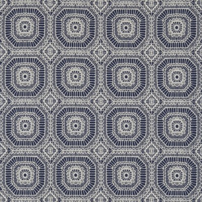 Фото Ткань портьерная с рисунком - Орнамент - стиль Английский - Синий - Купить в Интернет-магазине
