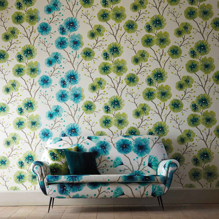 Фото Ткань портьерная с рисунком - Цветы - стиль Английский - Купить в Интернет-магазине