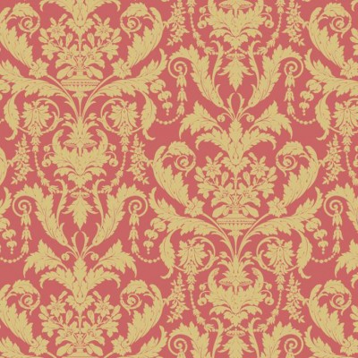 Фото Ткань портьерная с рисунком - Дамаск - стиль Английский - Красный - Купить в Интернет-магазине
