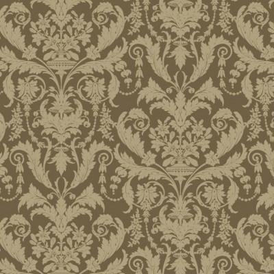Фото Ткань портьерная с рисунком - Дамаск - стиль Английский - Коричневый - Купить в Интернет-магазине