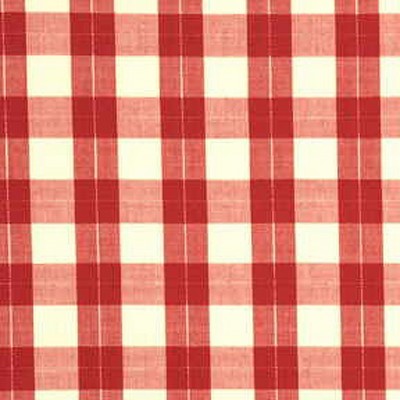 Фото Ткань портьерная с рисунком - Клетка - стиль Английский - Красная - Купить в Интернет-магазине
