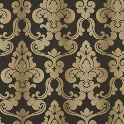 Фото Ткань портьерная с рисунком - Дамаск - стиль Английский - Черный - Купить в Интернет-магазине