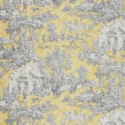 Фото Ткань портьерная с рисунком - Туаль - стиль Английский - Желтая - Купить в Интернет-магазине