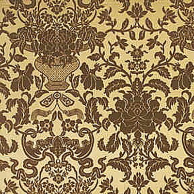 Фото Ткань портьерная с рисунком - Дамаск - стиль Английский - Золотой - Купить в Интернет-магазине