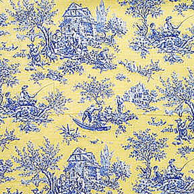 Фото Ткань портьерная с рисунком - Туаль - стиль Английский - Желтая - Купить в Интернет-магазине