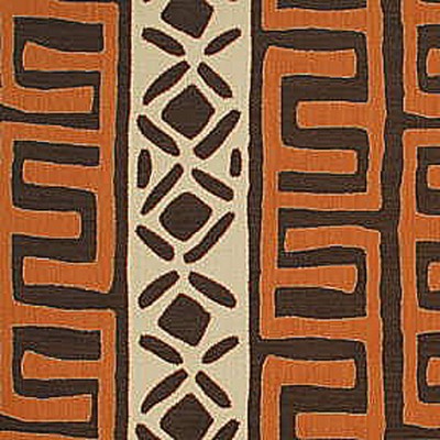 Фото Ткань портьерная с рисунком - Орнамент - стиль Английский - Оранжевый - Купить в Интернет-магазине