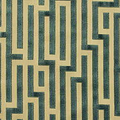 Фото Ткань портьерная с рисунком - Орнамент - стиль Английский - Бирюзовый - Купить в Интернет-магазине