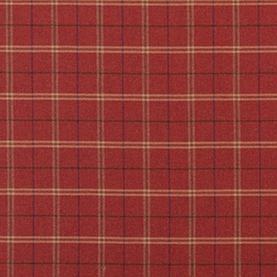 Фото Ткань портьерная с рисунком - Клетка - стиль Английский - Красная - Купить в Интернет-магазине